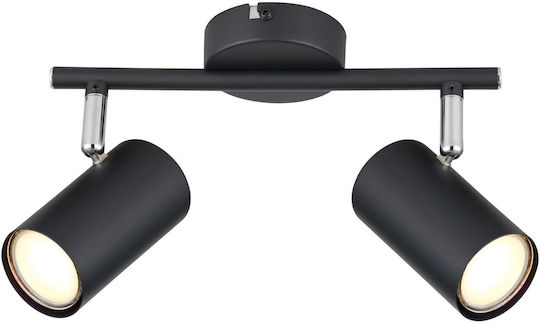 Globo Lighting Διπλό Σποτ σε Μαύρο Χρώμα