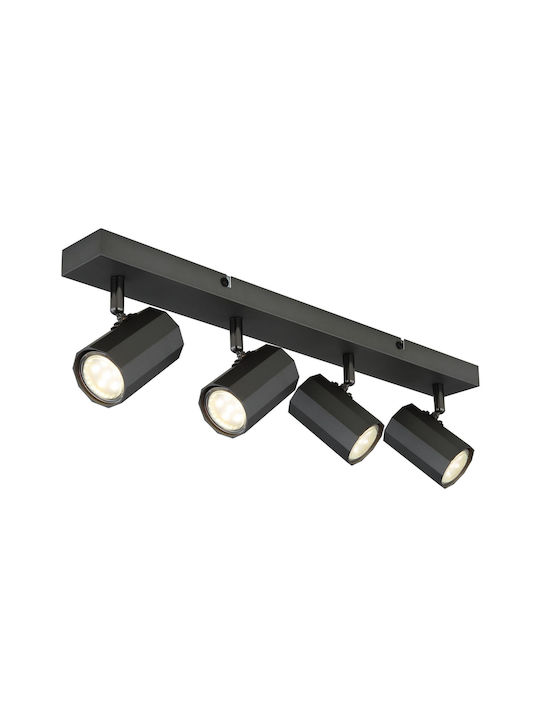 Globo Lighting Σποτ με 4 Φώτα σε Γκρι Χρώμα