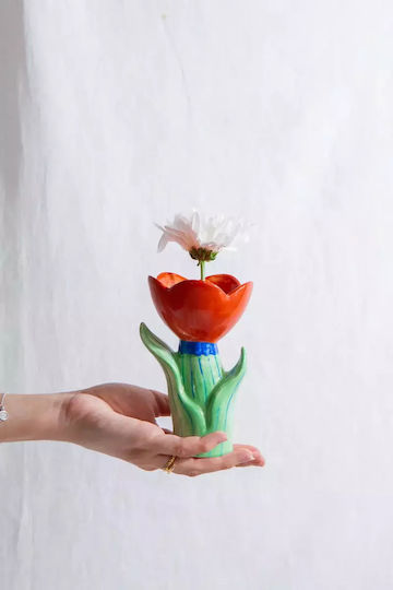 DOIY Ceramic Green Vase