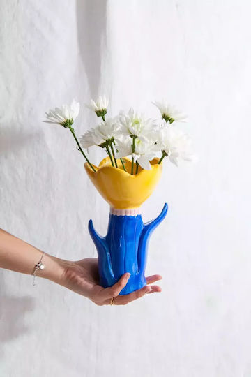 DOIY Ceramic Blue Vase