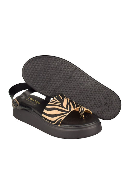 Women's Flat Sandals Flatforms in Black Color
