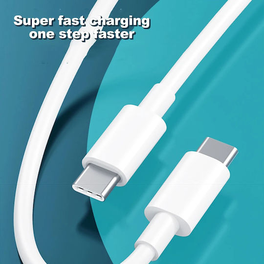 Leewello USB 2.0 Cable USB-C male - USB-C 60W Λευκό 1m