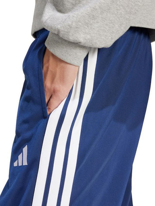 3-stripes Tricot Παντελόνι Φόρμας Γυαλιστερό με Λάστιχο Navy Μπλε