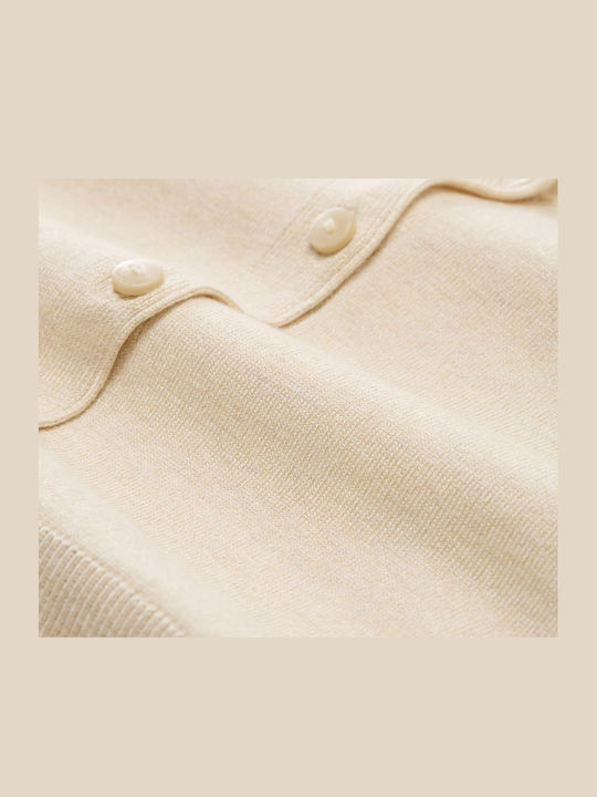 Къса Дамска плетена жилетка Beige