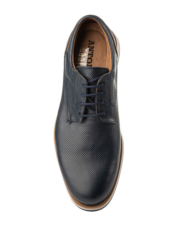 Men's Leather Casual Shoes Blue