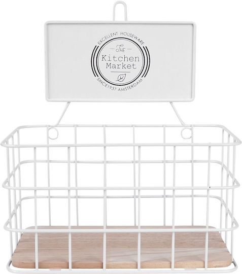 Excellent Houseware Wandmontage Metallisches Regal 21x12.5x24cm Weiß