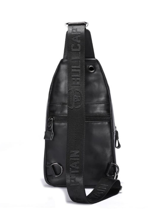 Leather Men's Bag Sling Black