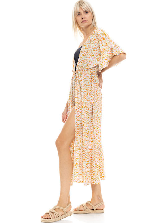 Women's Beachwear Pink Label Kimono Printed Sunset Regular Fit Viscose