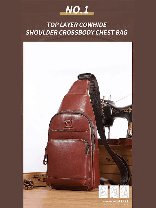 XB-097 Leather Men's Bag Sling Brown