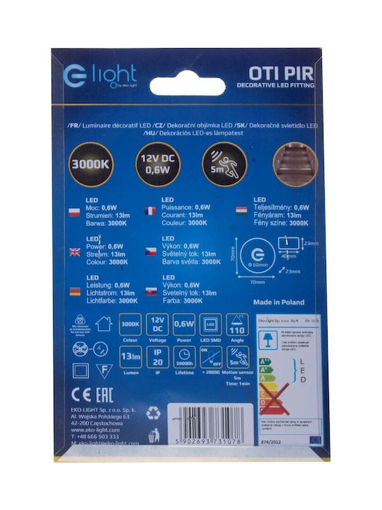 Eko Light Φωτιστικό Δαπέδου LED Εξωτερικού Χώρου με Θερμό Λευκό Φως