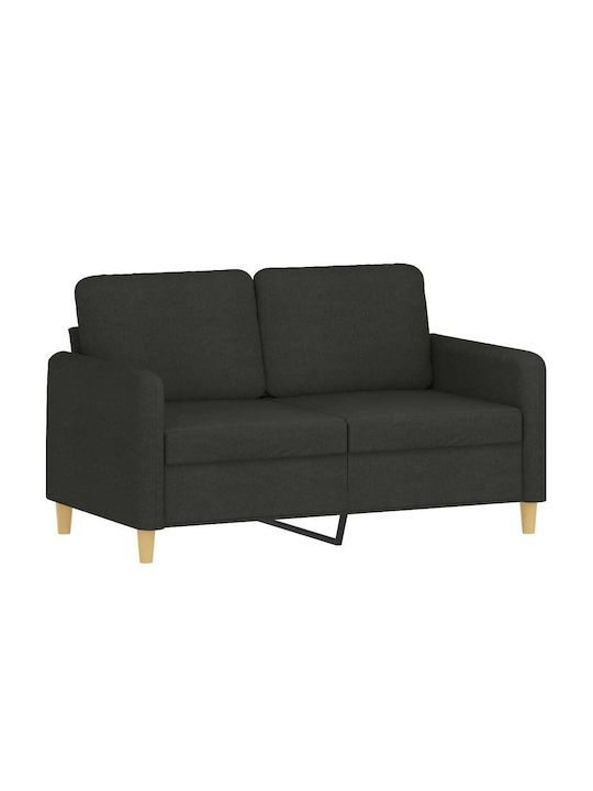Living Room Furniture Set 2-Seater & 2-Seater & Stool Black