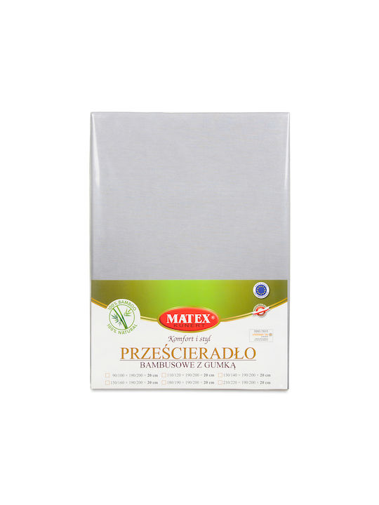 Matex Bettlaken King Size mit Gummiband 190x210cm. Gray_42