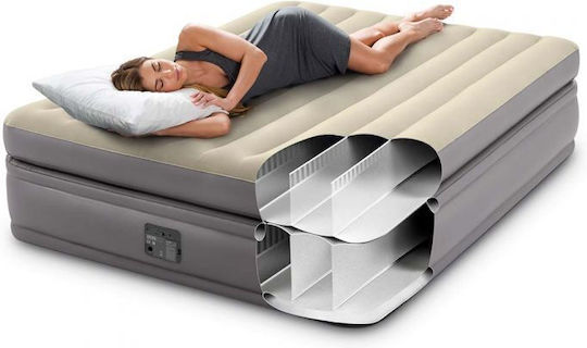 Intex Inflatable Sleeping Mattress King Size with Built-in Pump Comfort Queen 152x203x51εκ.
