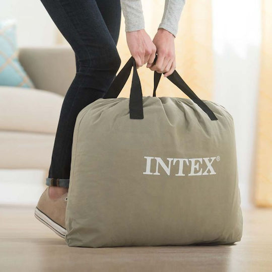 Intex Inflatable Sleeping Mattress King Size with Built-in Pump Comfort Queen 152x203x51εκ.