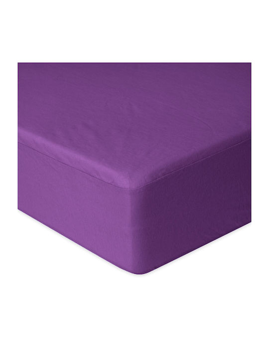 Matex Σεντόνι Ημίδιπλο με Λάστιχο 130x190εκ. Purple_23