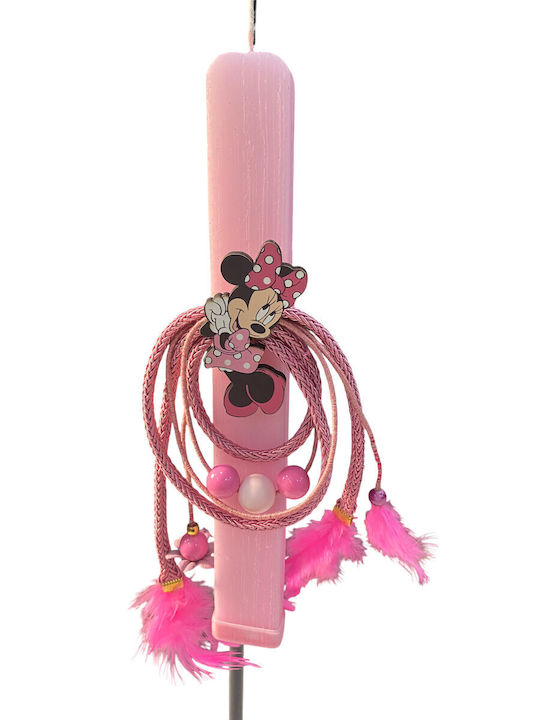 Handmade Aromatic Pink Wooden Candle Minnie Minnie-025