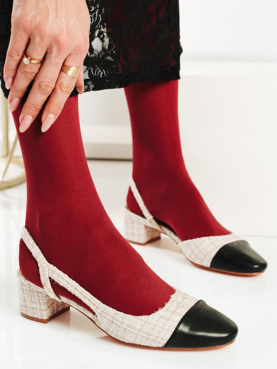 Μπεζ Chic Tweed Flats Κομψές Λεπτομέρειες