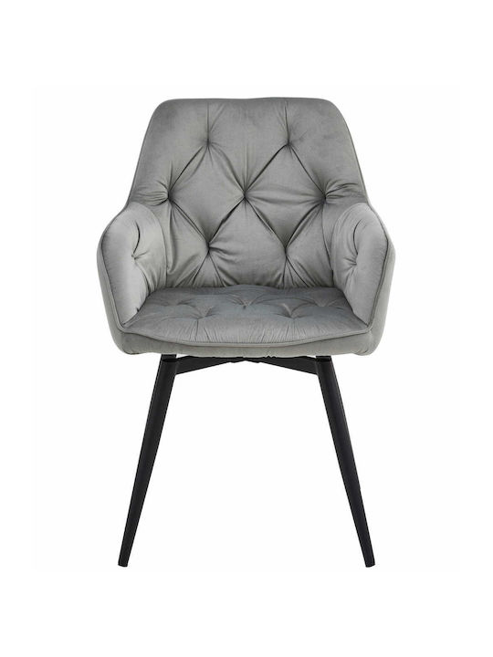 Kitchen Velvet Chair Silver-gray 66x58x51cm 2pcs
