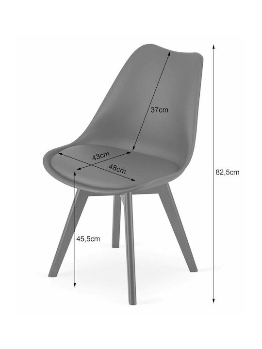 Mark Καρέκλα Κουζίνας από Πολυπροπυλένιο Transparent - Black 45x45x50εκ.
