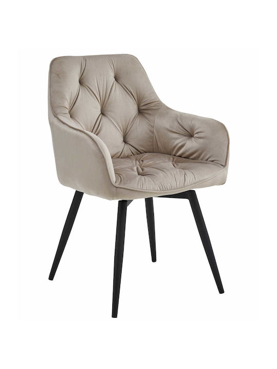 Jork360 Dining Room Velvet Chair Beige 60x50x50cm