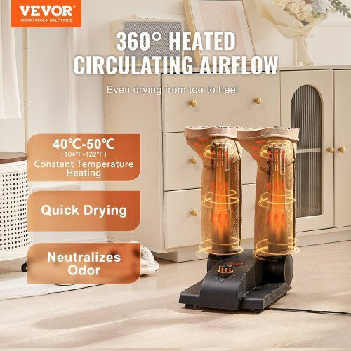 Vevor Foldable Shoe Dryer Double Tube Heated Air Duct Black Orange Xxhgj2gwfshg5g577v2