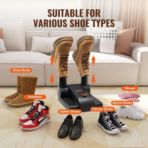 Vevor Foldable Shoe Dryer Double Tube Heated Air Duct Black Orange Xxhgj2gwfshg5g577v2