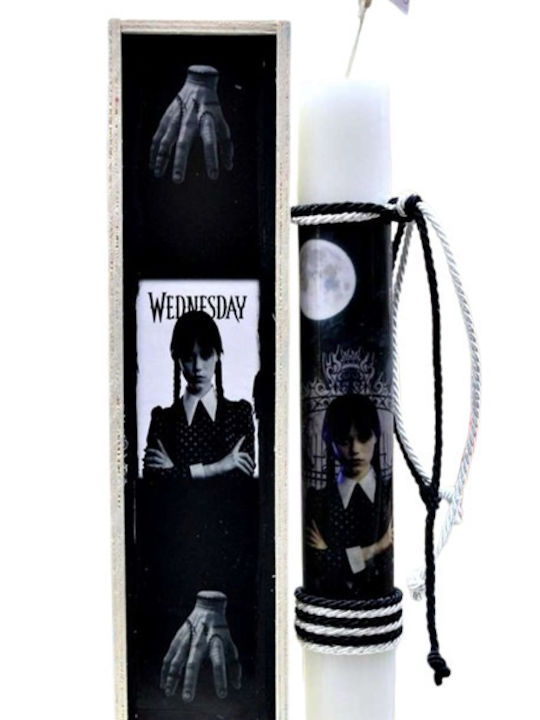 Easter Candle Wednesday Round with Box 28cm