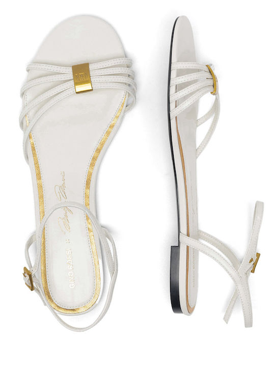 Flache Sandalen für Damen in Weiß Farbe
