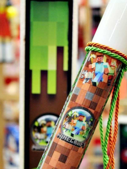 Πασχαλινή Λαμπάδα Minecraft Στρογγυλή με Κουτί 28εκ.