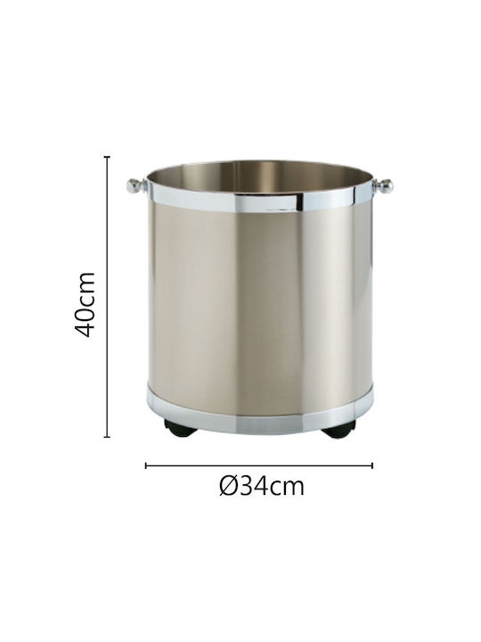 Zogometal Μεταλλικό Τρόλεϊ Μεταφοράς Ξύλων 34x34x40cm Μπρούτζινο