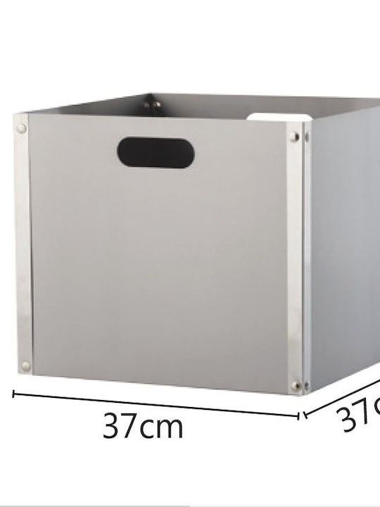 Zogometal Μεταλλικό Κουτί Αποθήκευσης Ξύλων 37x37x32cm Μπρούτζινο