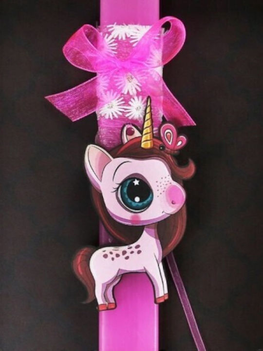 Osterkerze Einhorn Runde 40cm Verschiedene Designs