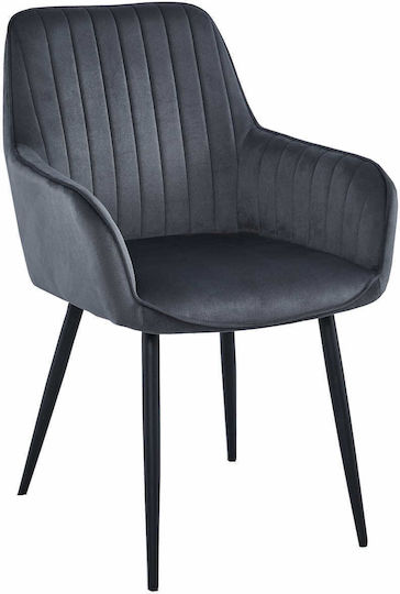 Armchairs Dining Room Solden 85x55x58cm 2pcs Dark Gray Velvet