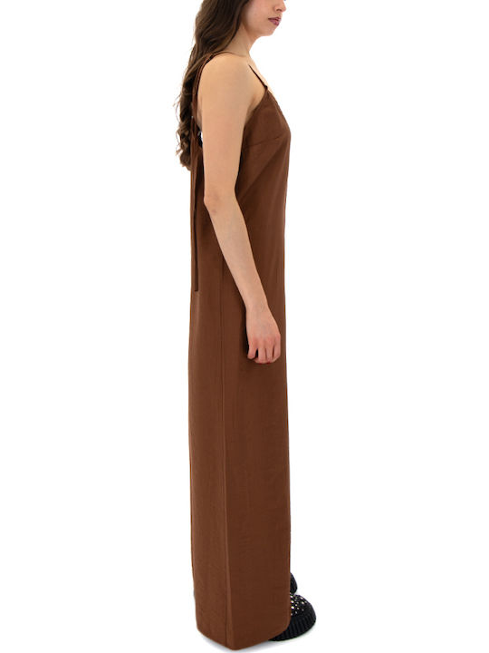 Women's Sleeveless One-piece Suit Brown