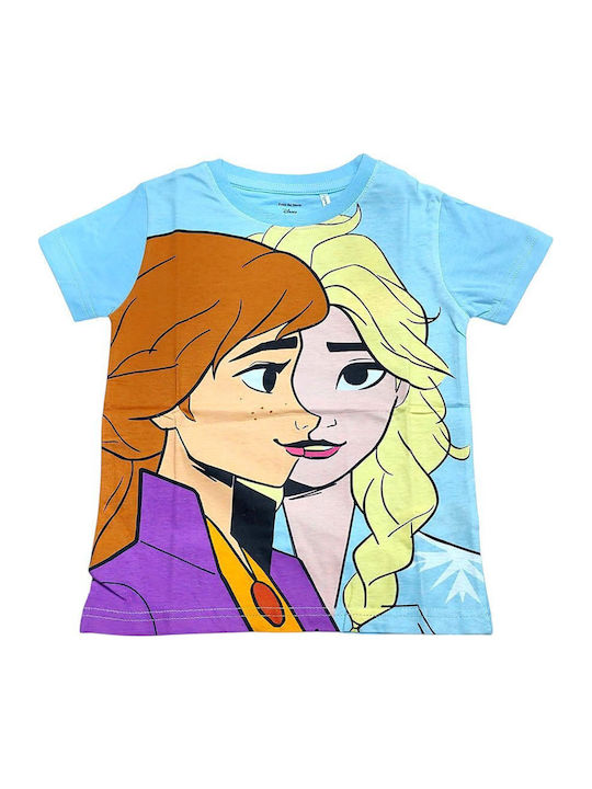 Disney Παιδική Πιτζάμα Καλοκαιρινή Σιέλ Frozen Disney Παιδική Πιτζάμα Καλοκαιρινή Σιέλ Frozen