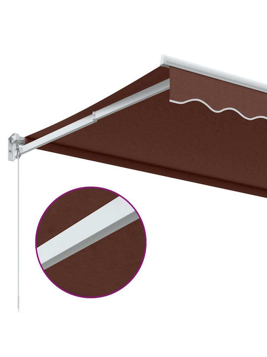 vidaXL Τέντα Βεράντας με Led Καφέ 3x2.5m
