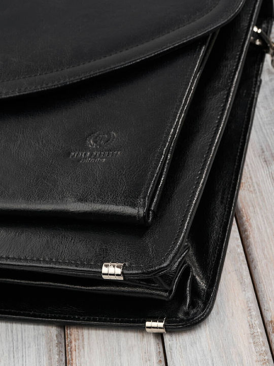 Leder Herrentasche Geldbörse Schwarz