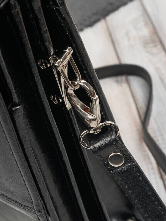 Leder Herrentasche Geldbörse Schwarz