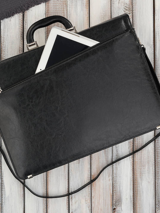 Leder Herrentasche Geldbörse Schwarz