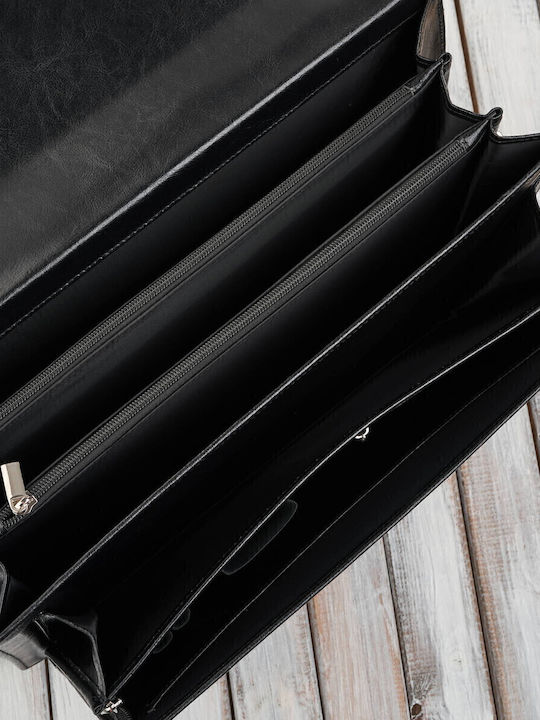 Leder Herrentasche Geldbörse Schwarz