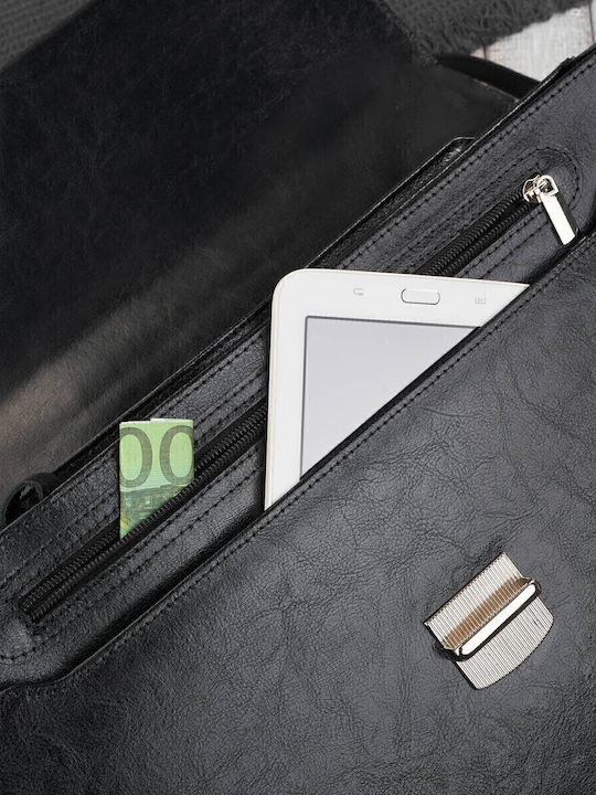 Leder Herrentasche Geldbörse Schwarz