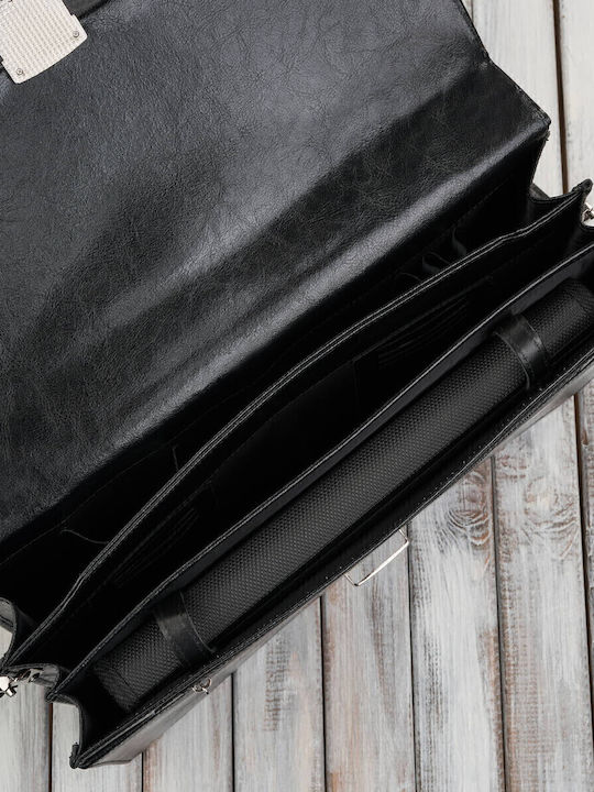 Leder Herrentasche Geldbörse Schwarz