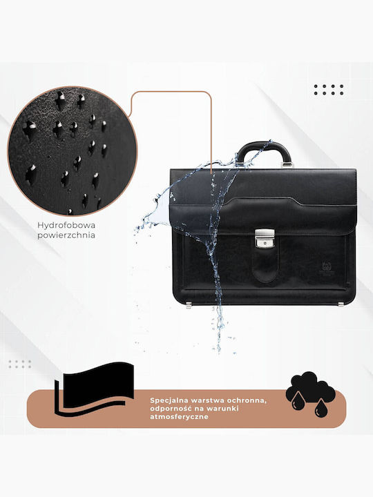 Leder Herrentasche Geldbörse Schwarz