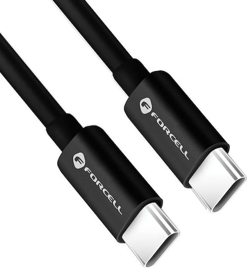 Forcell C338 Cable USB-C Male - USB-C 60W PD Black 0.5m 593924