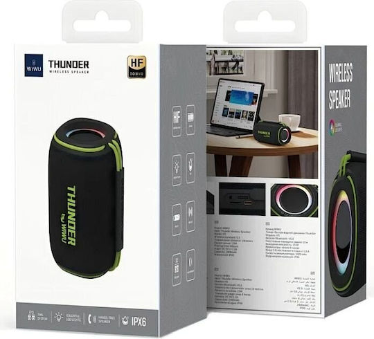 Wiwu Thunder H5 Ηχείο Bluetooth 15W με Διάρκεια Μπαταρίας έως 8 ώρες Μαύρο