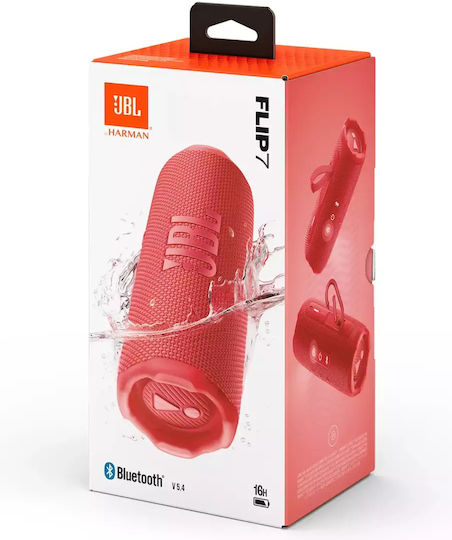 JBL Flip 7 Waterproof Bluetooth Speaker 35W with Battery Life up to 16 hours Red