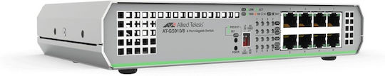 Allied Telesis At-gs910/8 Unverwaltet L2 Power over Ethernet Switch mit 8 Ports Gigabit (1Gbps) Ethernet