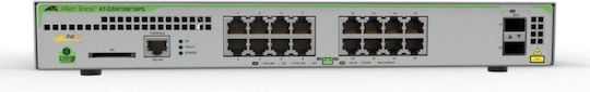 Allied Telesis GS970M/18PS Gestionat L3 PoE+ Switch cu 16 Porturi Gigabit (1Gbps) Ethernet și 2 Porturi SFP
