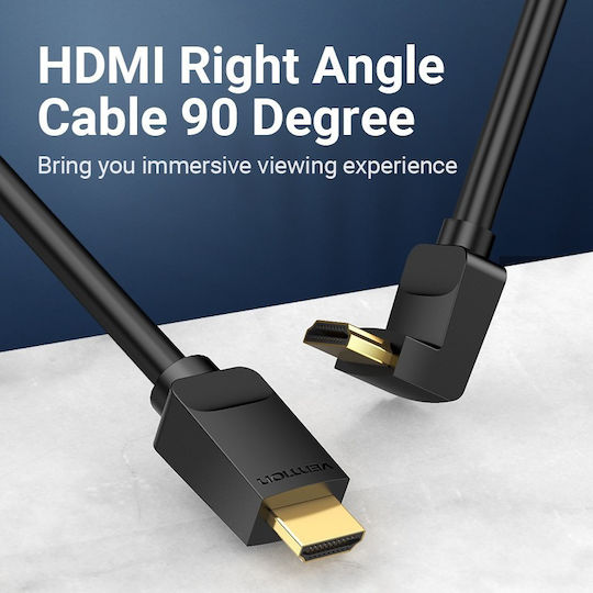 Vention HDMI 2.0 Premium High Speed 4K 60Hz HDR Angle Cable HDMI male - HDMI male 1m Μαύρο