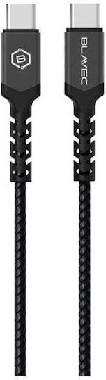 Blavec Raptor Braided USB 2.0 Cable USB-C Male - USB-C 60W PD Black 0.25m